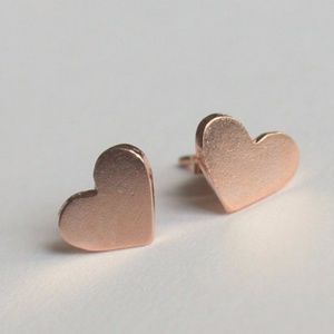 Delicate Rose Gold Heart Earrings